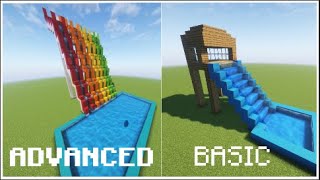 BASIC vs ADVANCED Water Slides in Minecraft EASY [upl. by Yzmar]