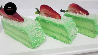 SOFT amp DELICIOUS PANDAN LAYER CAKE BEST CAKE RECIPE [upl. by Nilyahs]