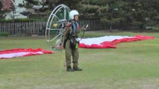 モーターパラグライダー テイクオフ PPG Paramotor takeoff [upl. by Leanahtan]