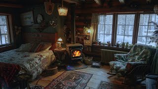 🔴Warm Fireside Ambience  Crackling Fire amp Peaceful Snowfall for Winter Serenity [upl. by Gent]