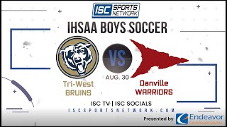 IHSAA Boys Soccer TriWest Bruins at Danville Warriors 83022 [upl. by Eiggem257]