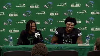 Postgame WR Chris Brazzell amp RB Mahki Hughes 112423 vs UTSA [upl. by Nanis]