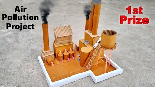 Factory working model for school project  Air pollution model [upl. by Ikilisav]