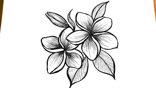 How to draw flowers easy  Flower drawing tutorial for beginners [upl. by Peppi]