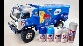 114 KAMAZ Kamaz Dakar Red Bull Racing rally truck Painting Complete Body  Build Process [upl. by Arjun]