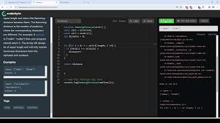 Coderbyte  Hamming Distance Easy  Solution with JavaScript [upl. by Anawad111]