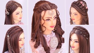 5 wedding Hairstyles kashees l New hairstyle for Diwali l easy curly open hairstyle for wedding [upl. by Waldner802]