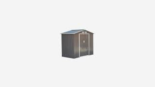 Outsunny 7 x 4 Outdoor Metal Garden Storage Shed  GrayWhite [upl. by Stoughton]