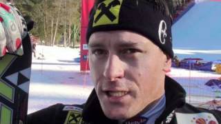 Kostelic Wins Wengen Slalom Postrace Interview amp Fans [upl. by Slater]