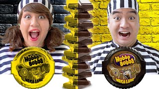 GOLD VS CHOCOLATE FOOD CHALLENGE IN JAIL FOR 24 HOURS  FUNNY MUKBANG AND CRAZY FOOD BY CRAFTY HACKS [upl. by Bary]