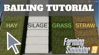 BAILING TUTORIAL farming simulator 19 [upl. by Yltnerb]