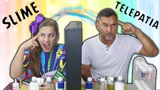 SLIME POR TELEPATIA ENTRE PAI E FILHA TWIN TELEPATHY SLIME CHALLENGE [upl. by Jeralee]