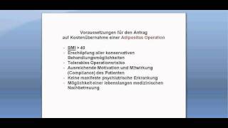 Voraussetzung für Antrag auf Kostenübernahme für eine Adipositas OP [upl. by Benson]