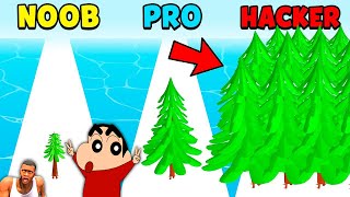 NOOB vs PRO vs HACKER in LUMBER FACTORY INC with SHINCHAN and CHOP [upl. by Oirasor379]