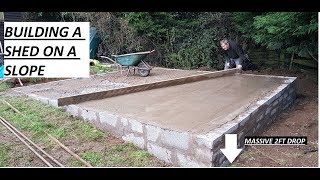 CONCRETE SHED BASE HUGE OUTHOUSE REBUILD Recycled Wood  Part 1 MAN CAVE DABHAND CONSTRUCTION [upl. by Aradnahc]