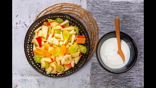 Obstsalat für Kinder mit Naturjoghurt [upl. by Larok]