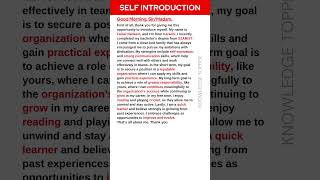 Self Introduction in English  Introduce Yourself in English  Tell me about Yourself Interview [upl. by Norvin641]