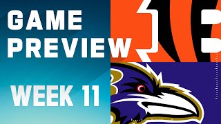 Cincinnati Bengals vs Baltimore Ravens  2023 Week 11 Game Preview [upl. by Setsero]