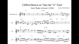 Clifford Brown solo trumpet transcription  Take the A Train Study in Brown  1955 [upl. by Kath461]