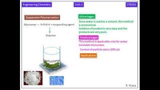 Suspension polymerizationPolymer ChemistryAnna University EnggCheCY6151Notes [upl. by Darnok]