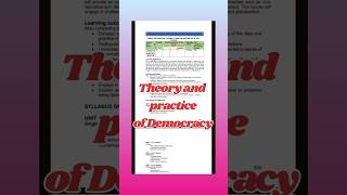 Theory and practice of DemocracySyllabusNEPSHORTS [upl. by Clarette]