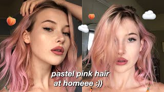 how to dye ur hair pastel pink  okaysage [upl. by Llednov]