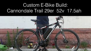 Custom Ebike Build Cannondale Trail 29er Bafang BBSHD 52v 175ah 1000w Mid Drive [upl. by Ailad922]