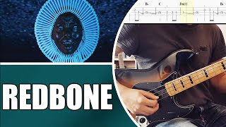 Redbone  Childish Gambino  Bass cover with tabs 63 [upl. by Inafetse629]