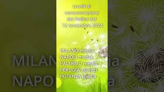 12 Novembre 24 Livelli di concentrazione dei pollini previsti in Italia Short [upl. by Nitsyrk139]