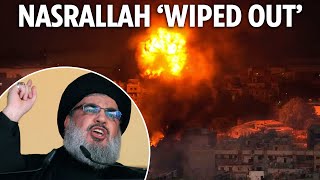 Hezbollah boss Hassan Nasrallah KILLED in massive missile blitz on Beirut terror HQ Israel says [upl. by Bertold21]