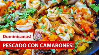 Como hacer PESCADO en SALSA de CAMARONES 🐟🍤 SABROSO  Cocina Dominicana 🇩🇴 [upl. by Ariella]