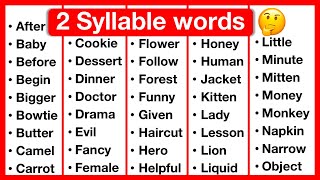 2 Syllable Word List 🤔  Syllables in English  Types of Syllables  Learn with examples [upl. by Ximenez]