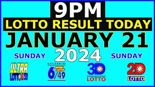 9pm Lotto Result Today January 21 2024 Sunday [upl. by Nilved778]