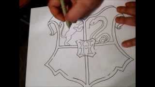 Hogwarts Crest Zentangle Part 1 [upl. by Cherilyn]