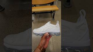 Finish Line POV 4 Nike Air VaporMax Plus in Triple WhitePlatinum Don Alpha Cleat SKU 924453100 [upl. by Culberson697]