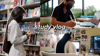 STUDY VLOG  productive college days in my life  studying note taking amp what’s in my school bag💫 [upl. by Ennovoj]