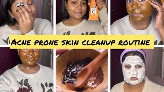 My Weekly Acne Prone Skin Cleanup Routine🌸🩵 skincare acneproneskin YouTube [upl. by Yllop182]