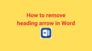 How to remove heading arrow in Word [upl. by Wexler723]