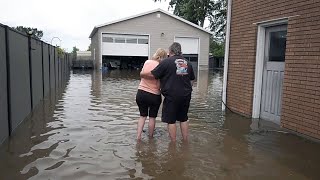 Im devastated its awful  Heavy rainfall floods basements in Ontarios Essex County [upl. by Llyrad747]