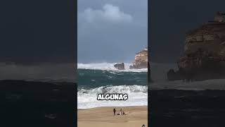 ¡Olas Gigantes Descubre la Playa de Nazaré en Portugal 🌊✨ shorts [upl. by Halilahk846]