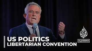 US Libertarian convention Rising anger over nonmember keynote speakers [upl. by Kristofor325]