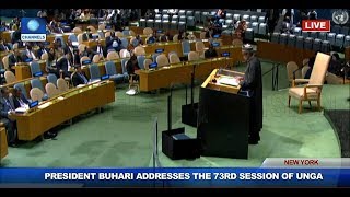 President Buhari Addresses 73rd Session Of United Nations General Assembly [upl. by Chud]