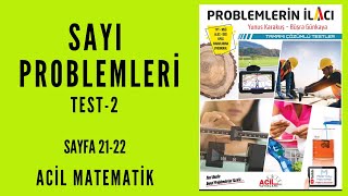 PROBLEMLERİN İLACI SORU BANKASI Acil MatematikSayfa 2122 [upl. by Llecrad534]