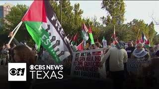 Hundreds protest JNF Conference in Dallas accusing organization of funding Gaza violence [upl. by Brew]