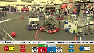 Qualification 37  2022 PNW District West Valley Event [upl. by Aiksa221]