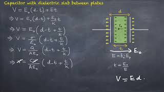 Capacitance of Parallel Plate Capacitor with Dielectric Slab Derivation  Class 12 Physics [upl. by Llerdnek448]