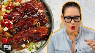 Sticky slowcooked pork WITHOUT the slow cooking 💯  Sticky BBQ Pork Rice Bowl  Marions Kitchen [upl. by Milon]