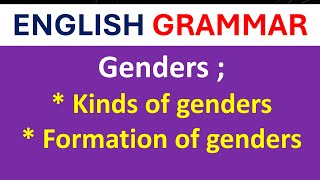 English grammar Genders  kinds of gender formation of genderRKclasseslrm [upl. by Boycey]