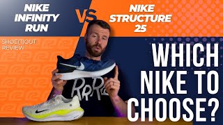 Nike Structure 25 vs Infinity Run 4  Ultimate Running Shoe Showdown  Ryans Running Reviews [upl. by Freda]