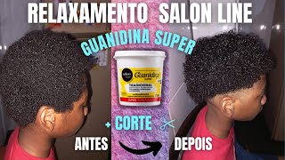 Relaxamento Guanidina Salon Line em Cabelo Crespo Masculino  Corte [upl. by Keslie736]